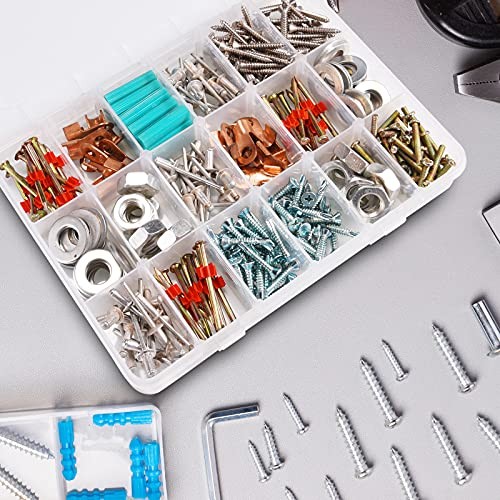 18 Grids Plastic Organizer Box with Dividers, Clear Compartment 1x 18 Grids