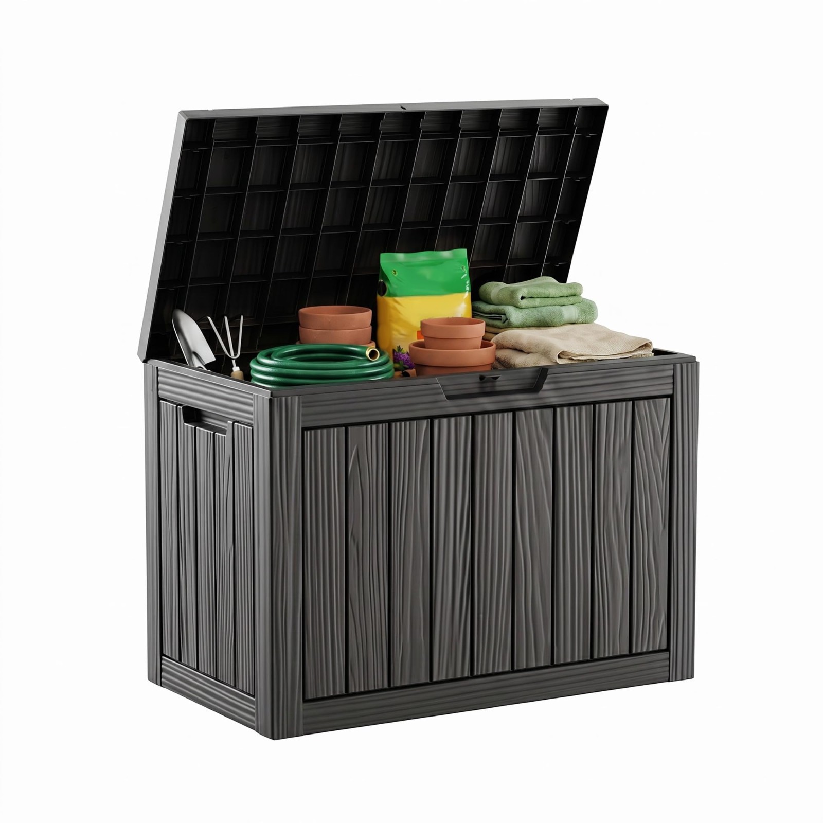 50 Gallon Waterproof Outdoor Storage Box, Lockable Patio Container for Tools & S