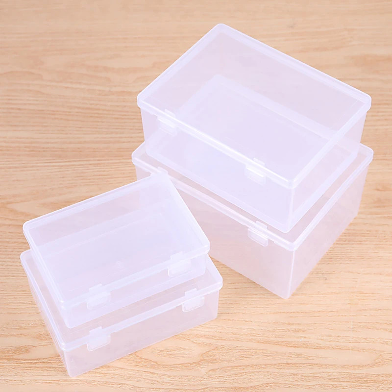 Mini Storage Box Clear Lidded Small Plastic Box for Parts Tools Storage Box Jewe