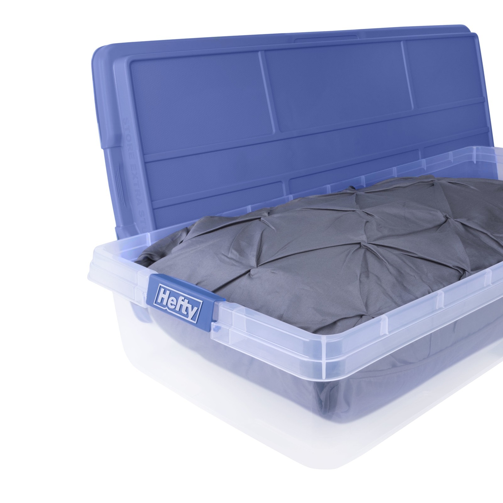 (4 pack HI-RISE 63 Quart Large Latching Storage Bin Clear Plastic Storage