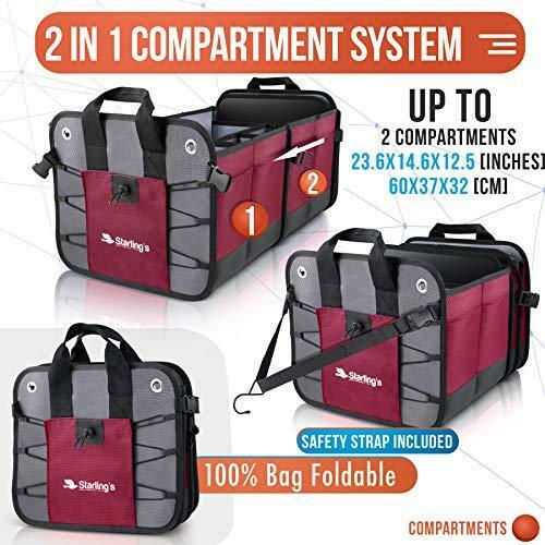 Starling&rsquo;s Car Trunk Organizer – Durable Storage SUV Cargo Organizer Adjustable,
