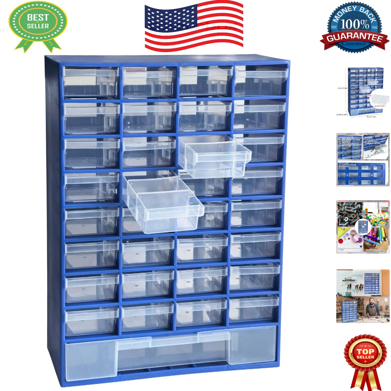 33 Drawer Plastic Organizer – Durable Storage Solution for Crafts and Hardware