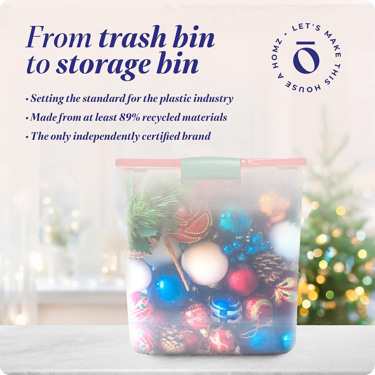2-Pack Holiday Tote, Clear Plastic Storage Bins w/Lids & Dividers, 112 Quart,…
