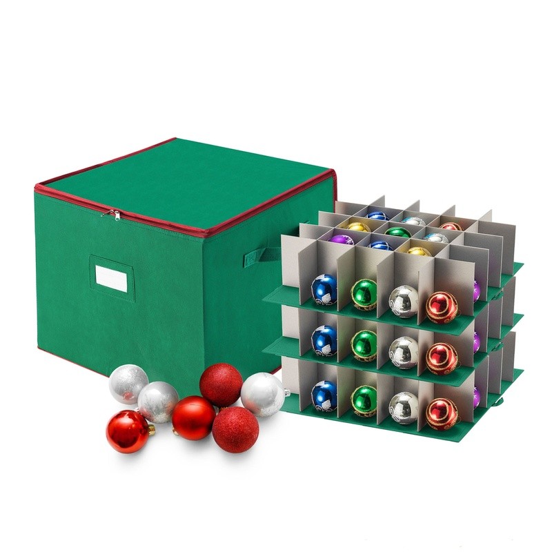 Ornament Storage Box 75 Compartment Holiday Organizer Stackable Durable Design