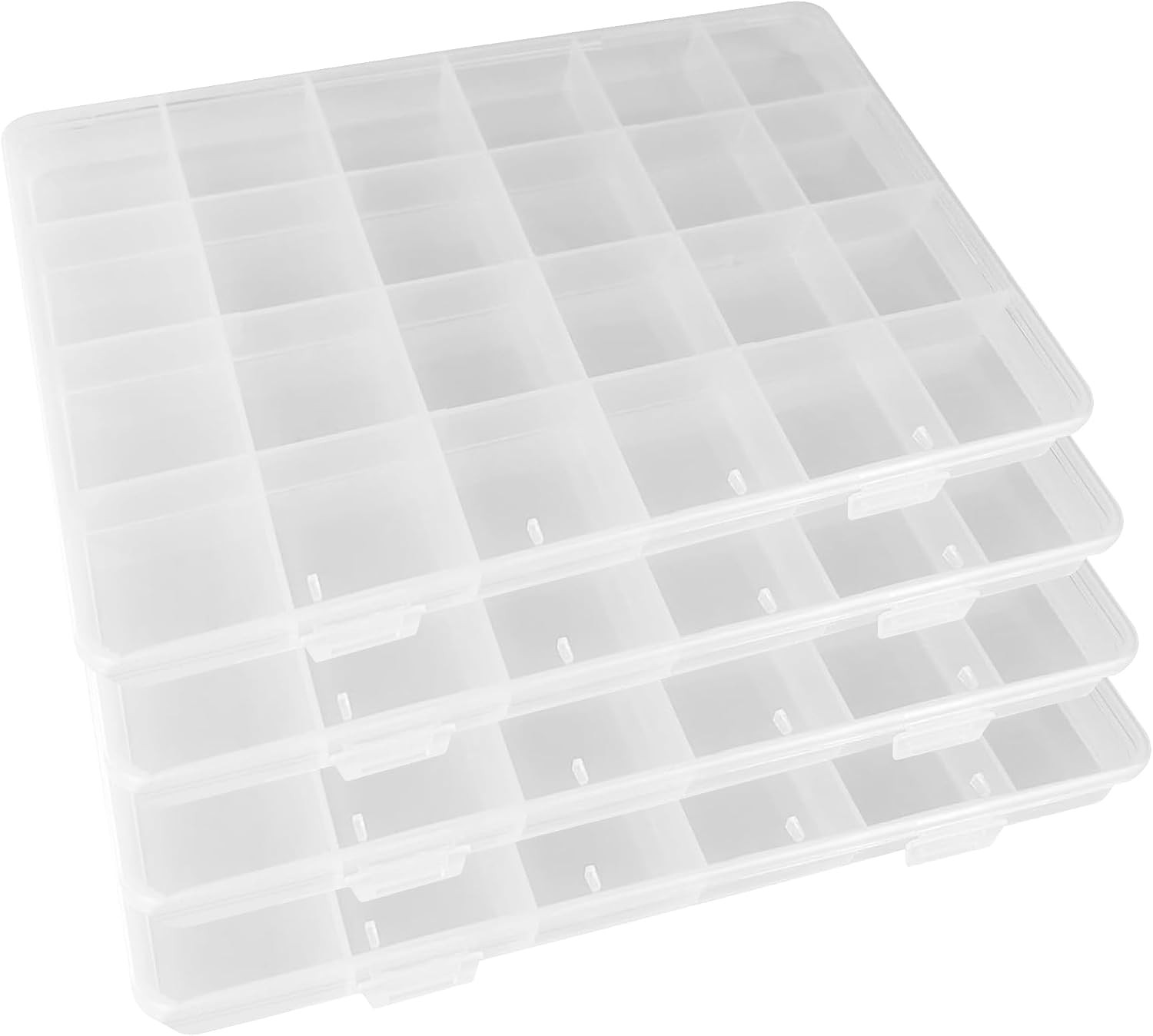 4-Piece 24-Grid Transparent Sorting Box, Used for Small Parts, Jewelry Storage B
