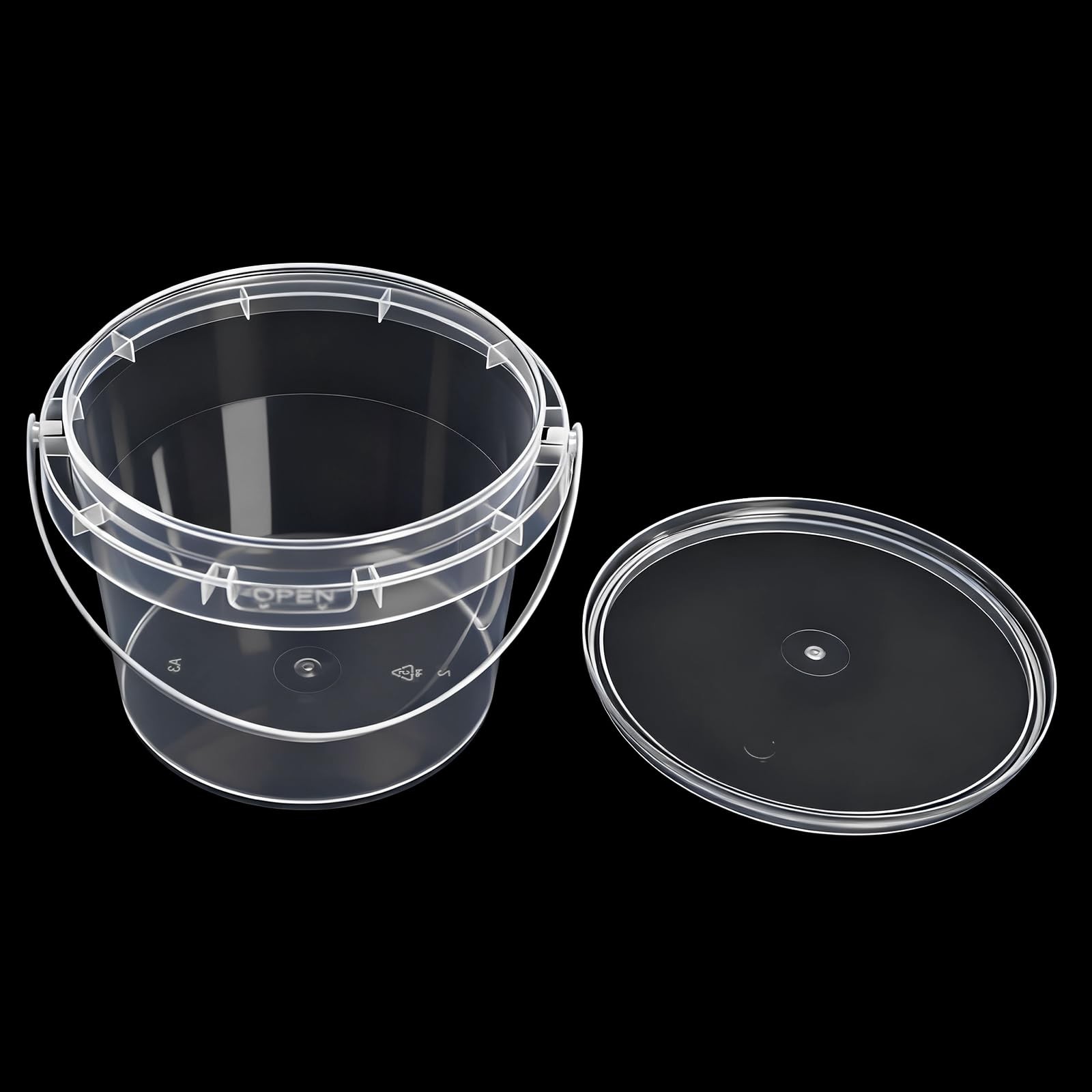 60 PCS Mini Plastic Buckets with Lids and Handles, 10 oz Containers Small Cle…