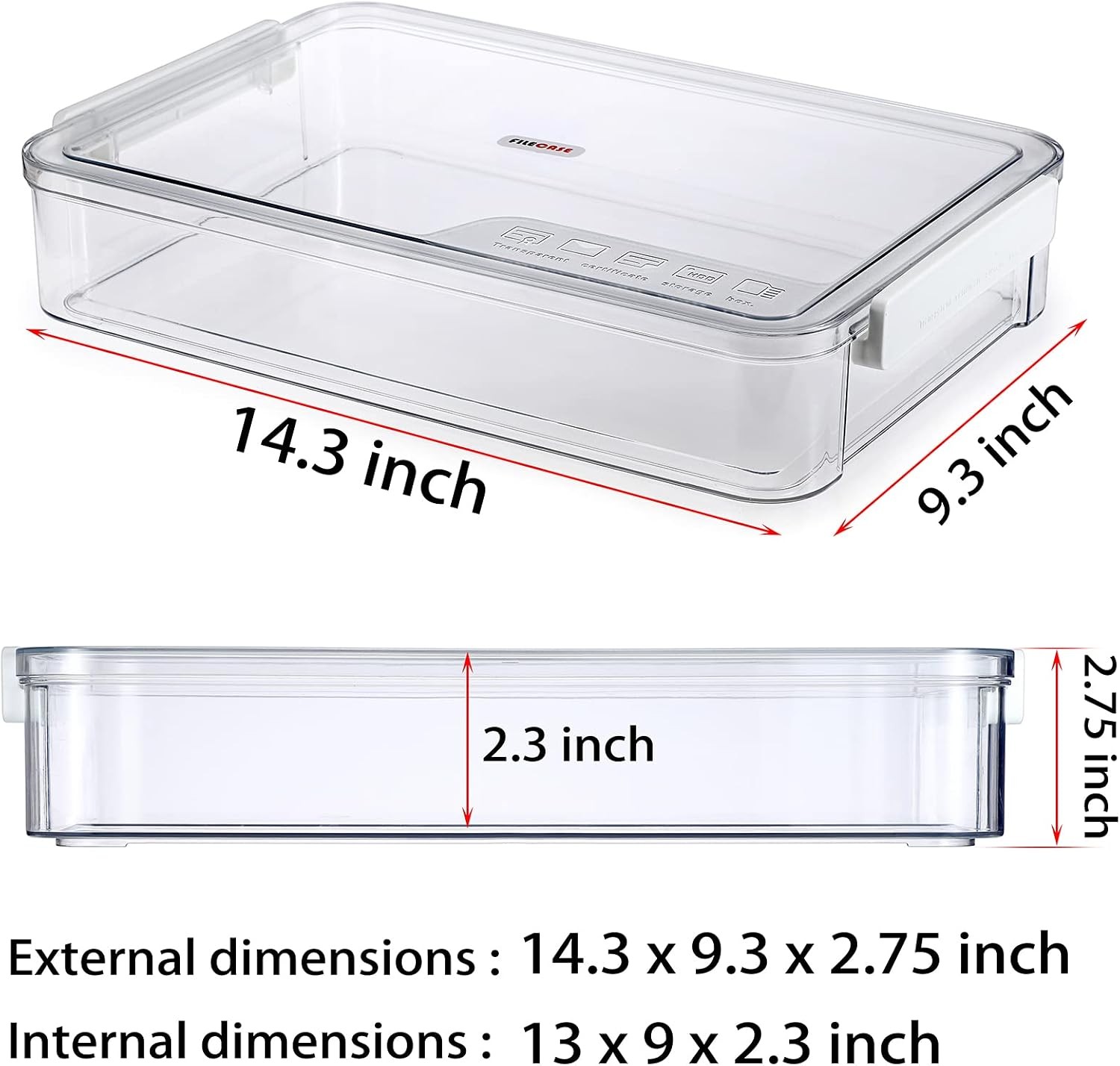 2 Pack Plastic Storage Containers with Lids Portable Project Case Document