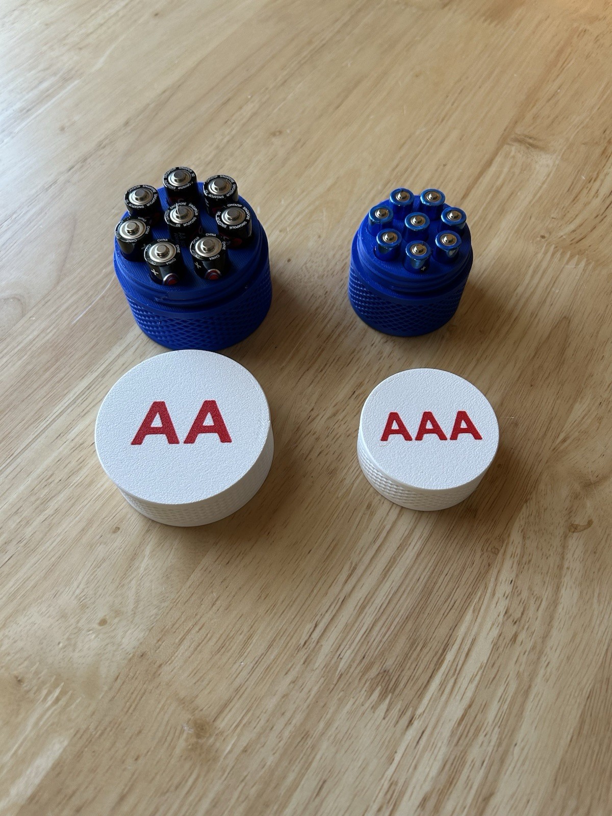 AAA and AA Battery Storage Container Set