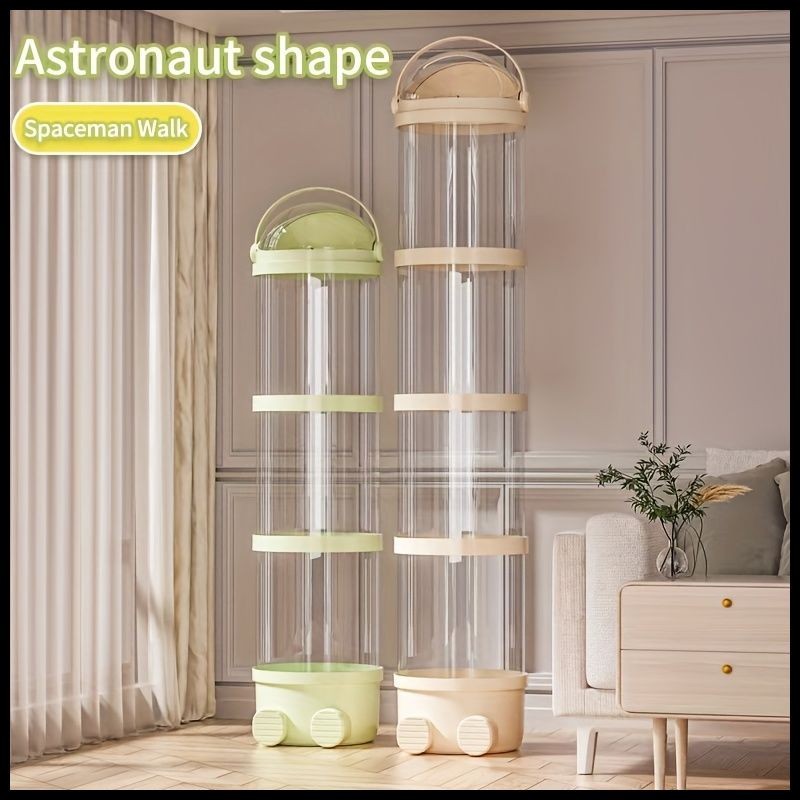 Four-Layer Transparent Plush Plastic Storage Bucket with Waterproof Lid,…