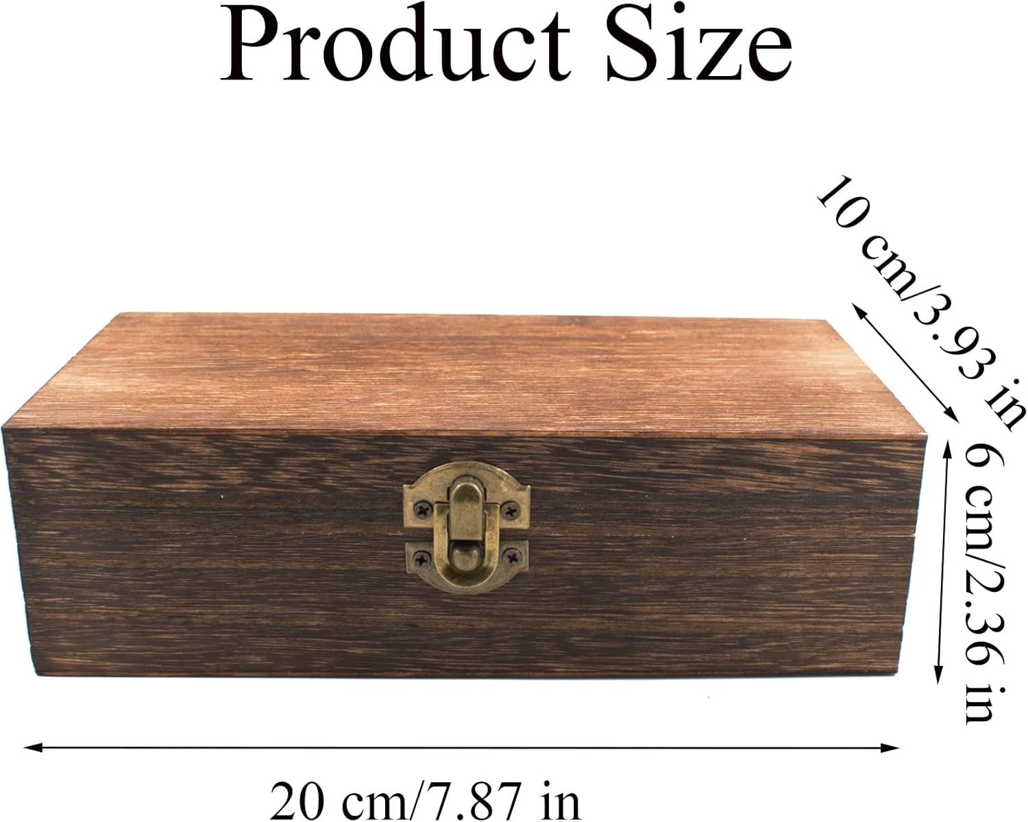 Wood Storage Box with Lid Solid Decorative Organizer Rectangular Toys Cosmetics
