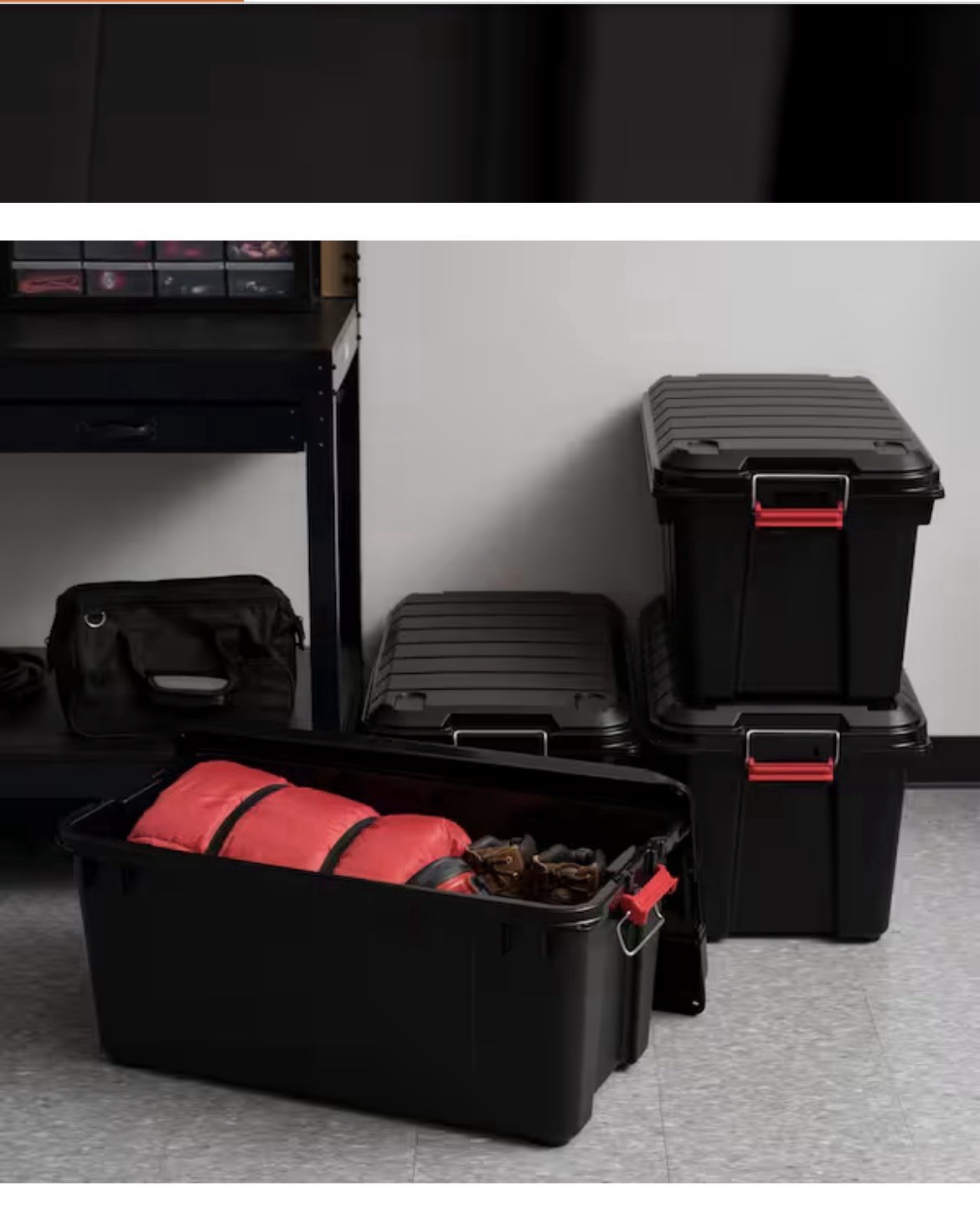 21 Gal. Heavy-Duty Stackable Storage Tote (Set of 4)