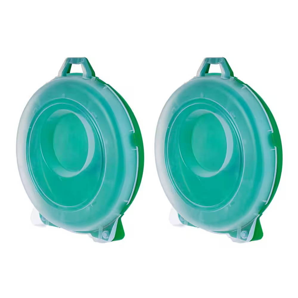 24 in. Wreath Storage Tote, Green Body and Clear Lid (2-Pack) NEW