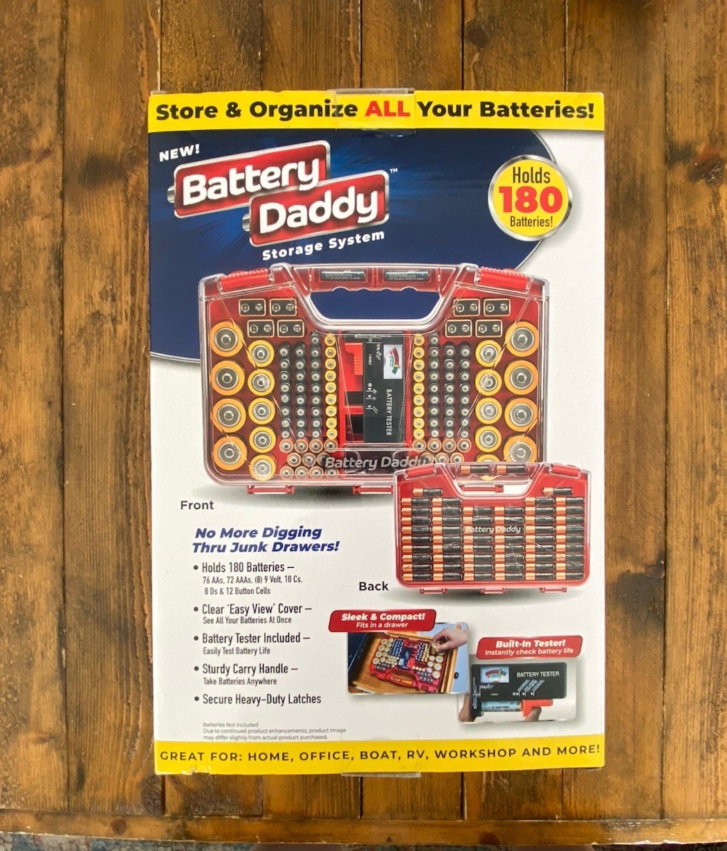 180 Battery Daddy Storage System Caddy Organizer with Case and Tester