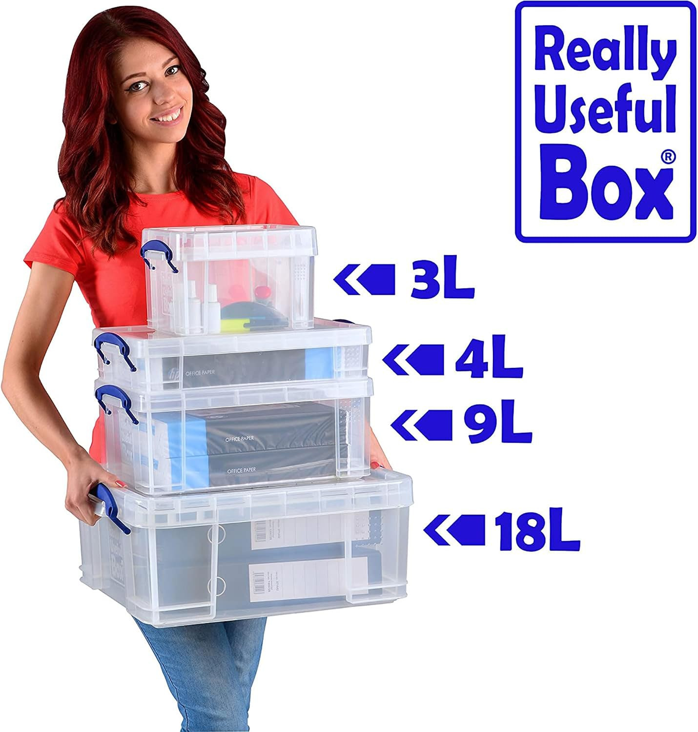 Stackable 4L Clear Storage Containers with Snap Lid & Clip Lock Handles – 3 Pack