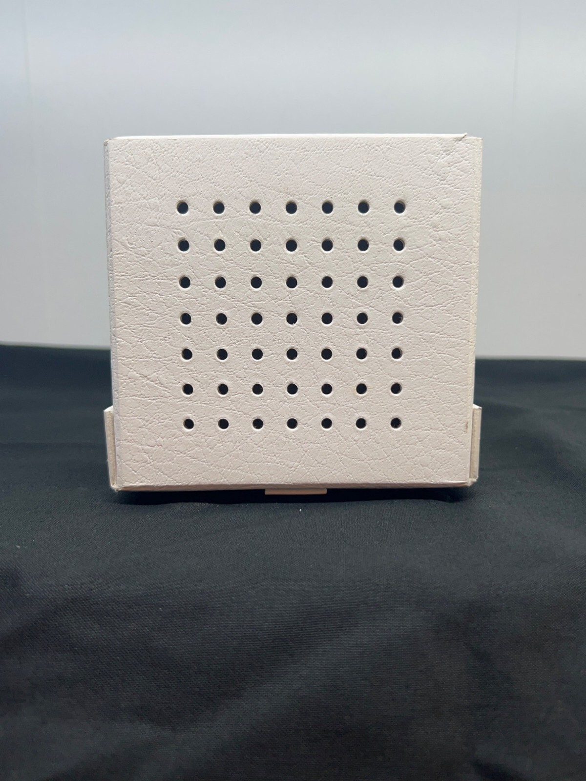 Diesel White Textured Leather Storage Box Only Snap Closure Rivet Detail 4x4x4