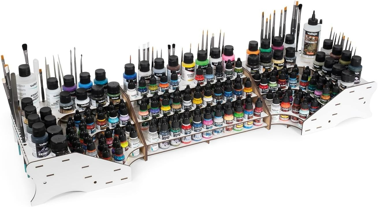 Compact Corner Paint Organizer Rack – Perfect for Miniature Artists & Hobbyists