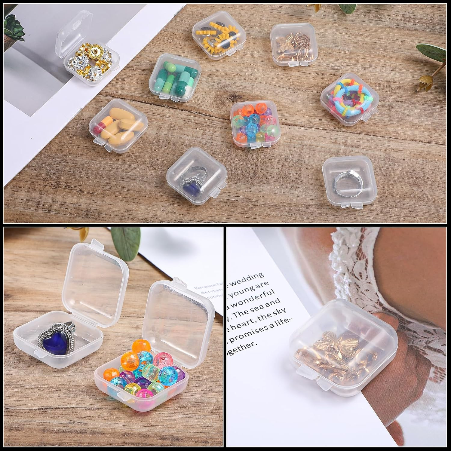 Ear Plug Cases, 10 Pcs Small Plastic Box, 1.8 Mm Thicken Transparent Storage Box