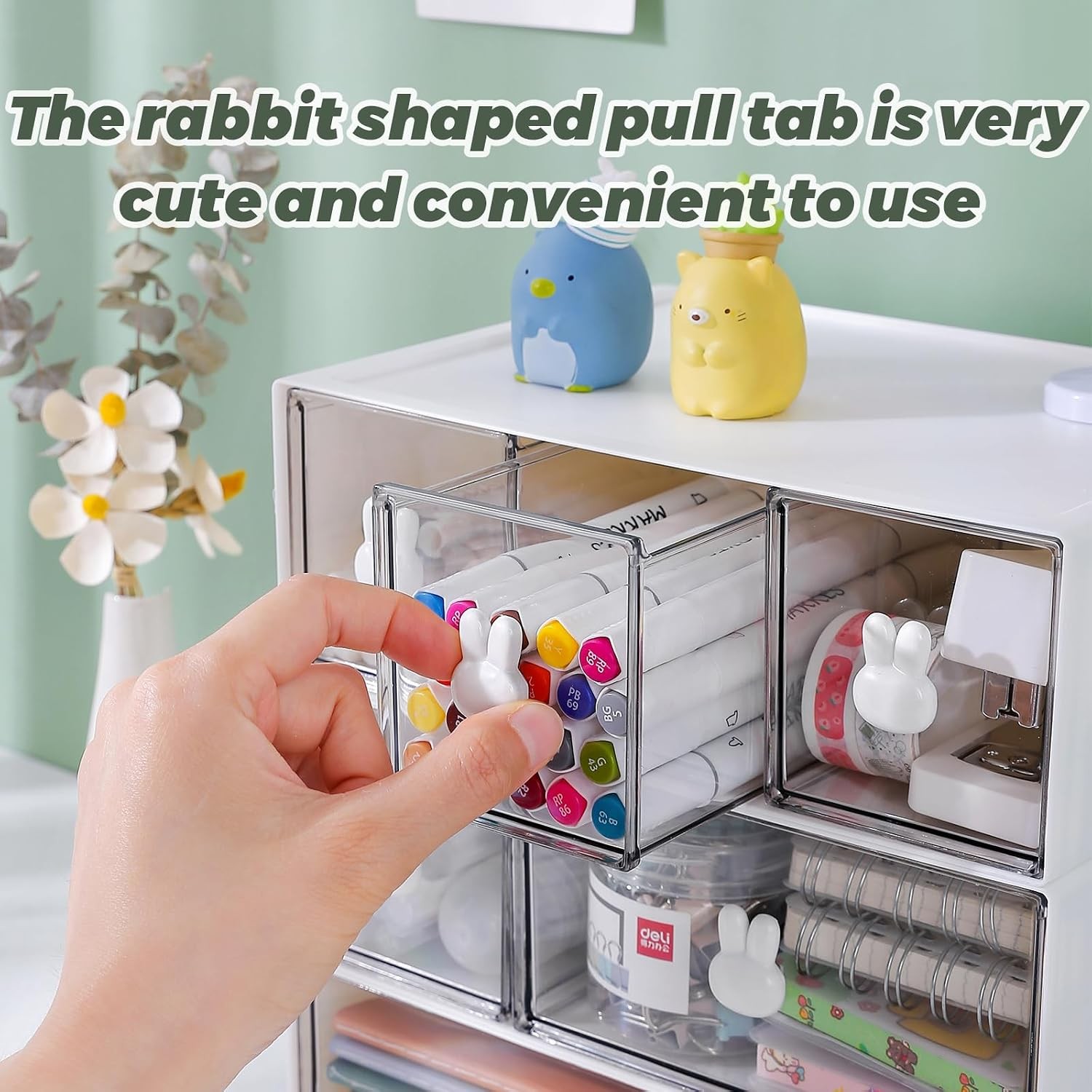 Plastic Desk Organizer with Drawers,Desktop Organizer Drawers Storage,3 Tier