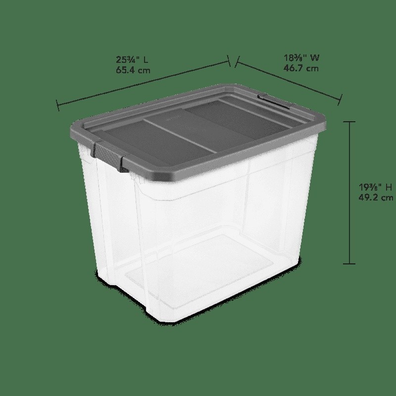 Durable Modular Stacker Storage Bins W/ Lid Garage Closet Organization 4 Count
