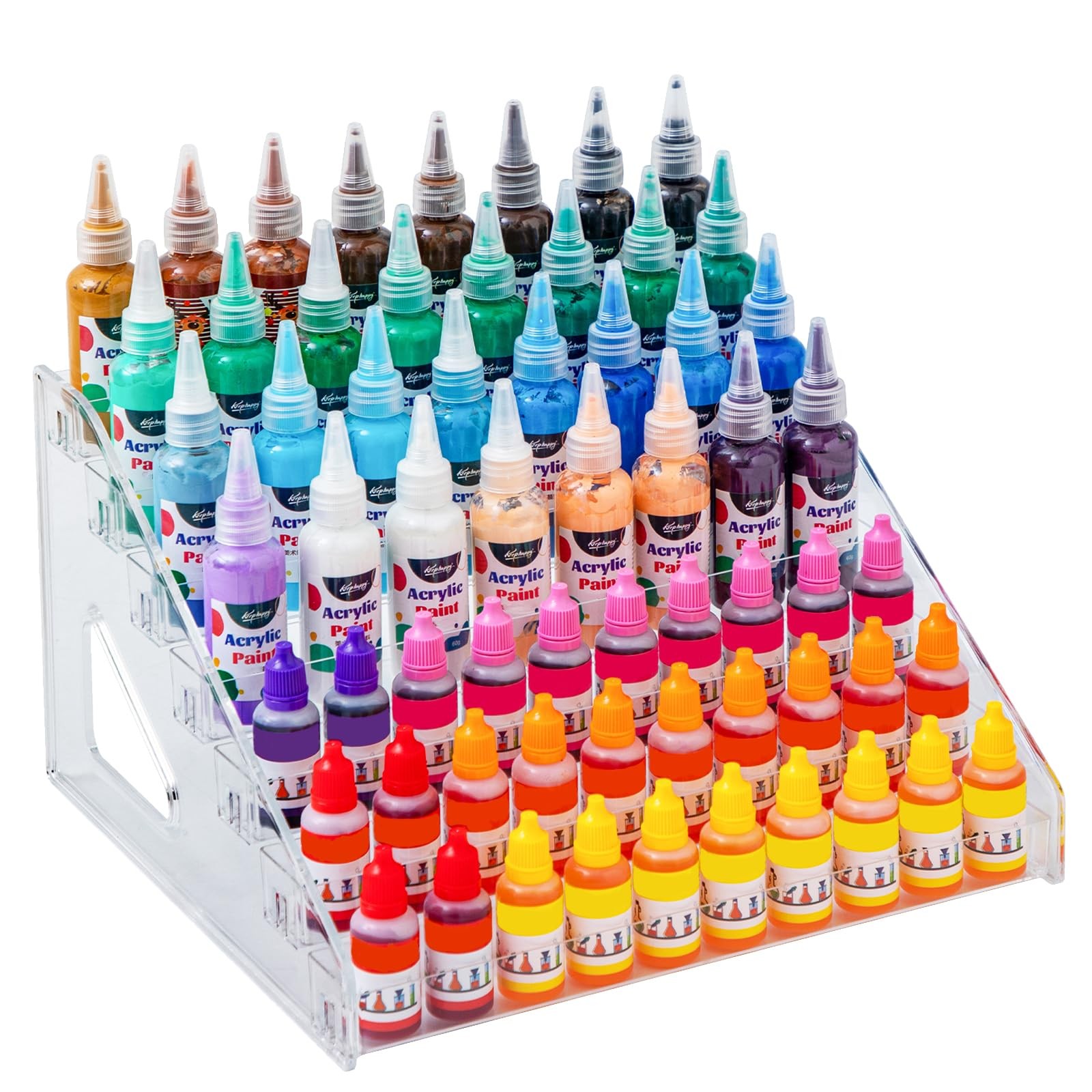 7-Layers Clear Acrylic Paint Organizer Storage Rack Painting Bottle Holder