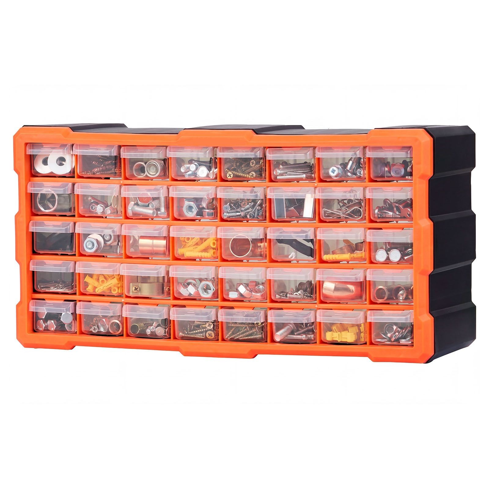 40-Drawer Plastic Storage Cabinet Wall Mount PP Small Parts Organizer Labellers