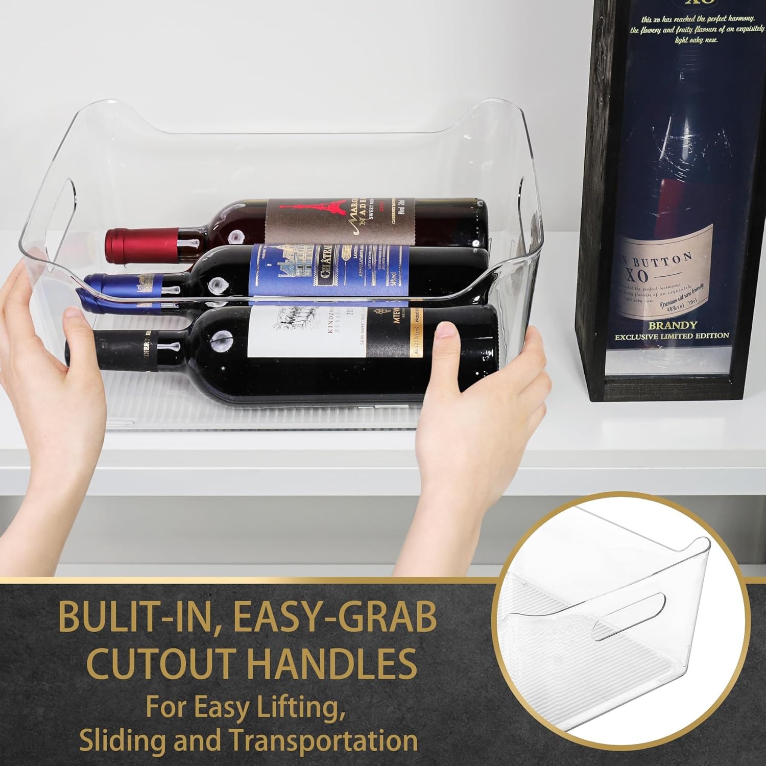 Tiawudi 2 Pack Plastic Storage Bins, Extra Large Pantry Organizer, 13.5&Prime; x…