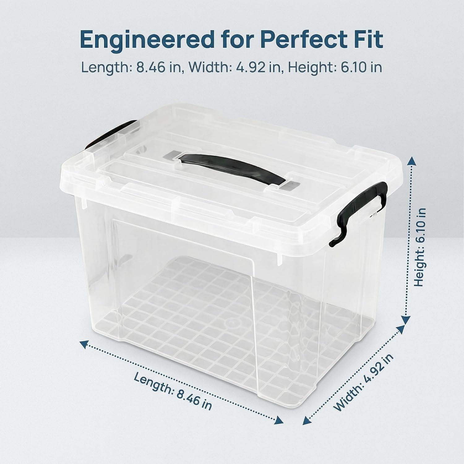2 Quart 2-Pack Stackable Clear Storage Bins with Lids | Heavy-Duty Clear Plastic