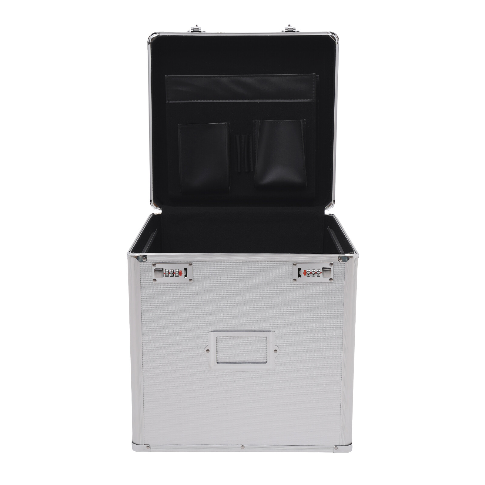Aluminum Alloy Record Locker Vinyl Record Storage Box Locking 50 Album Holder