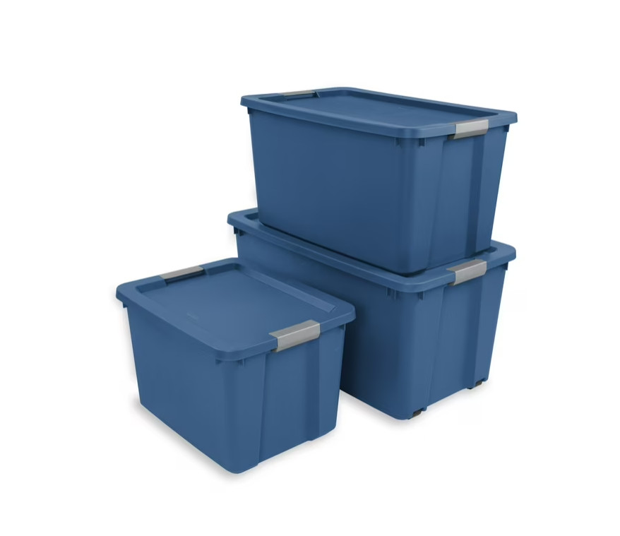 Sterilite Extra-Large Wheeled Latching Storage Tote, 45 Gallon Plastic Storage