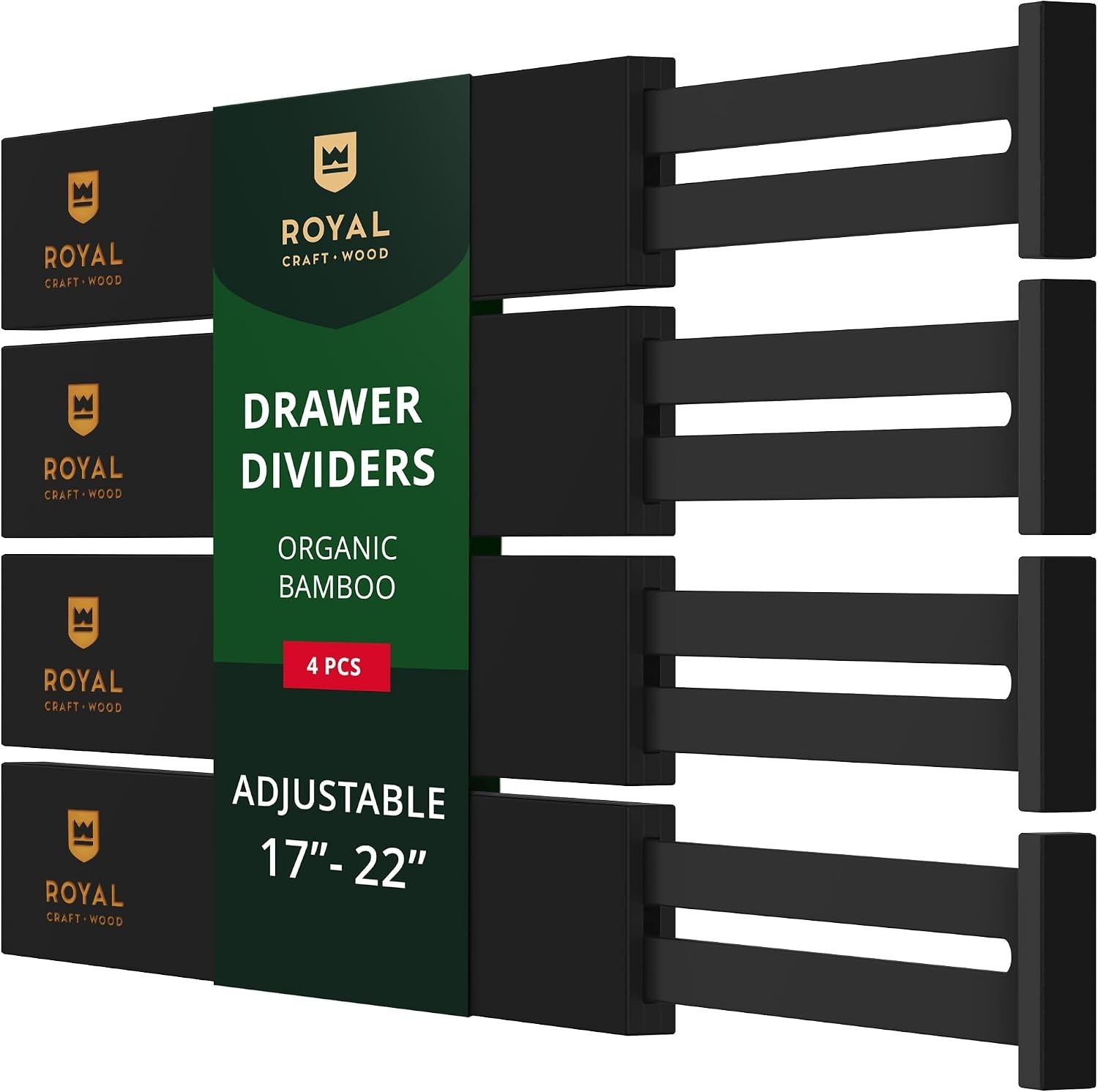 Adjustable Drawer Separator Organizers, 17-22 Inches