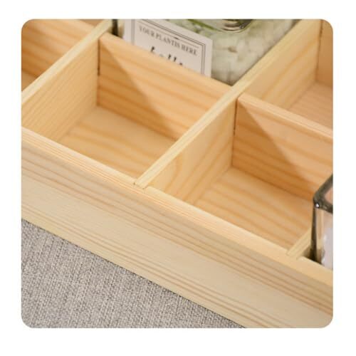 5 Grids Wooden Box Wood Divided Organizer Storage Organizer Container Box
