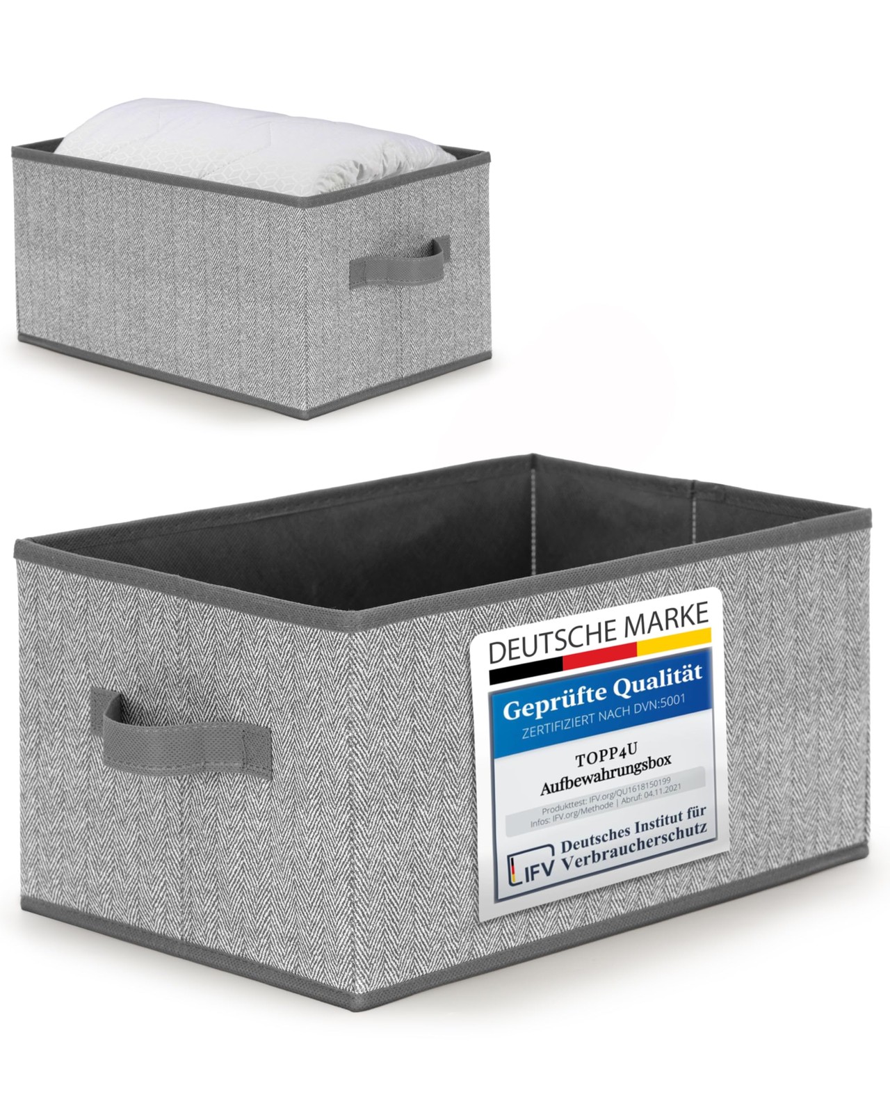 Large Storage Boxes Fabric 38x26x20 cm, Set of 2, Boxes Storage Large,…