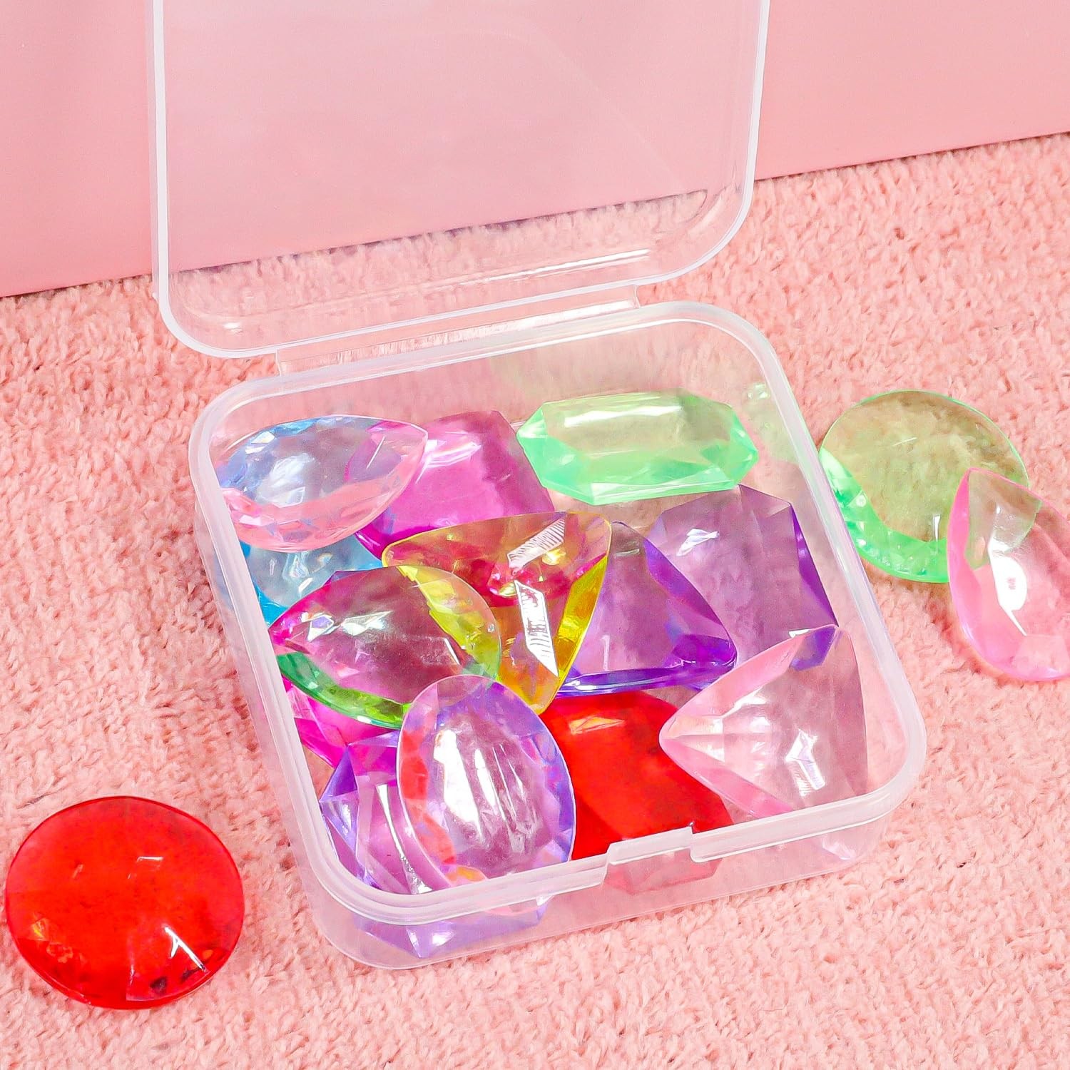 24 Pack Storage Box with Lid Small, 6.5*6.5*2cm Rectangular Empty…