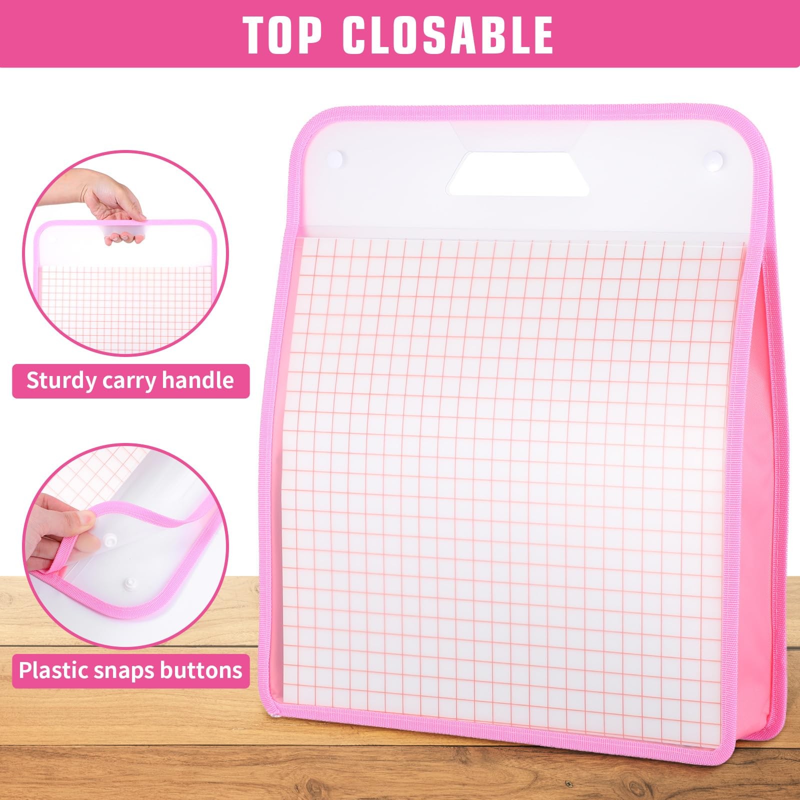 6 Pack Scrapbook Paper Storage Clear Expanding Folio Handle 12×12 In Case