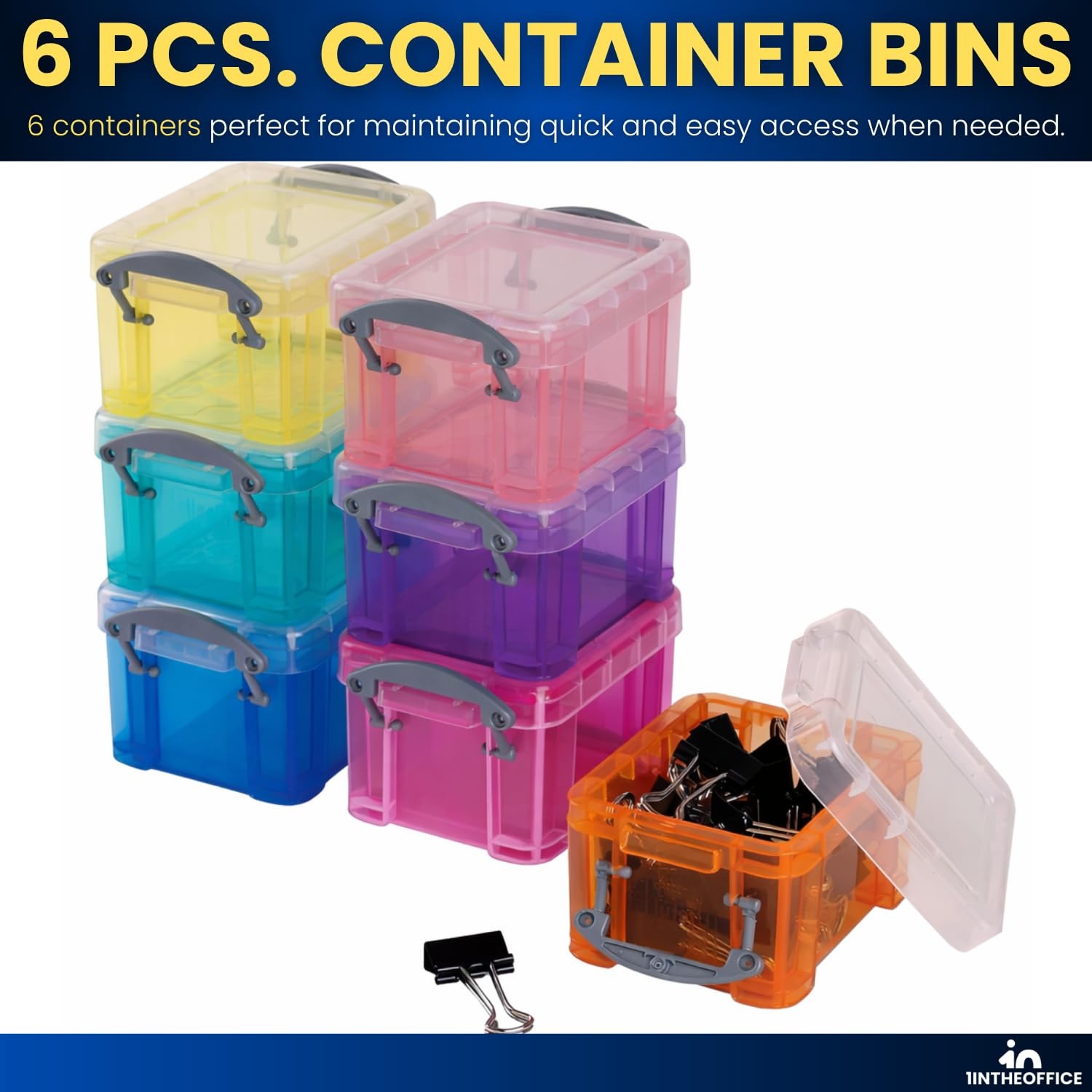 Stackable Crayon Storage , Plastic Container With Lids, 0.14 Liter, Assorted …