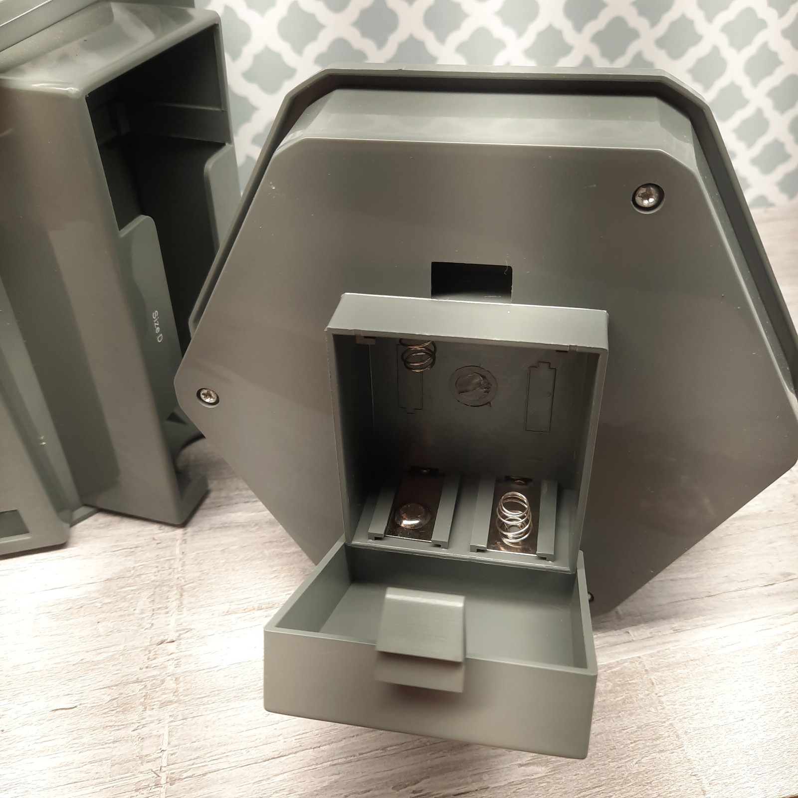 Vintage Battery Storage System Caddy Organizer with Tester and Lantern