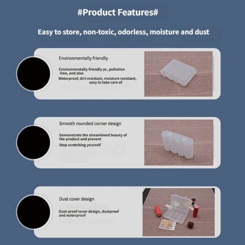 5 Pack Battery Storage Box Plastic Texture Suitable for Electronics Accessories