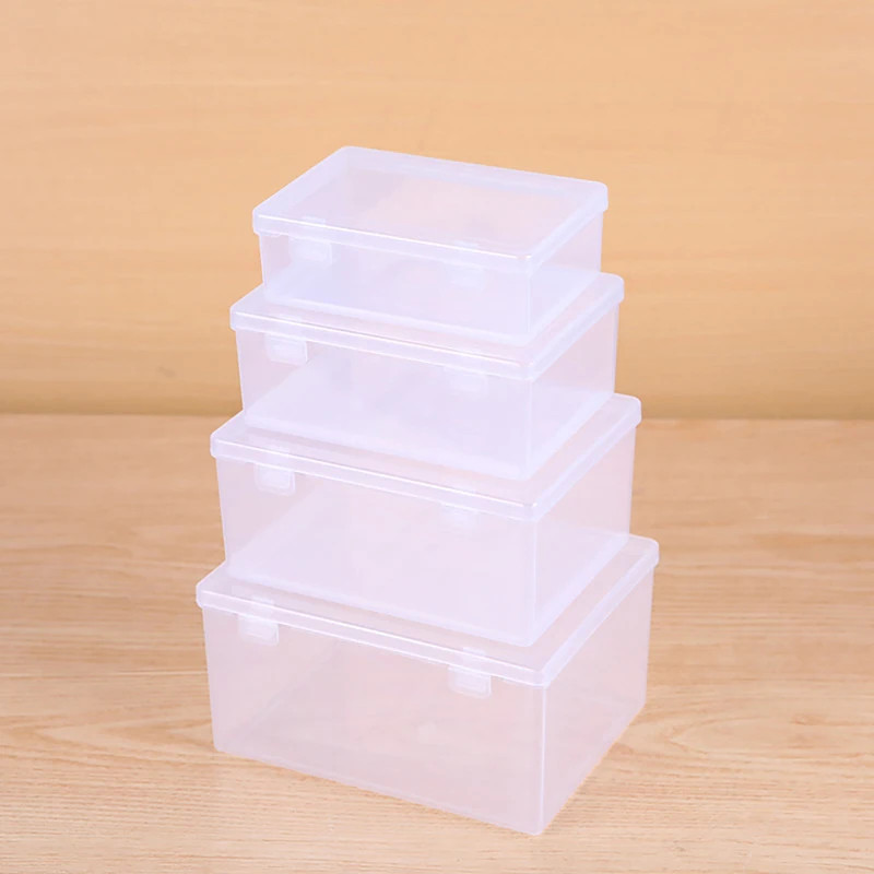 Mini Storage Box Clear Lidded Small Plastic Box for Parts Tools Storage Box Jewe