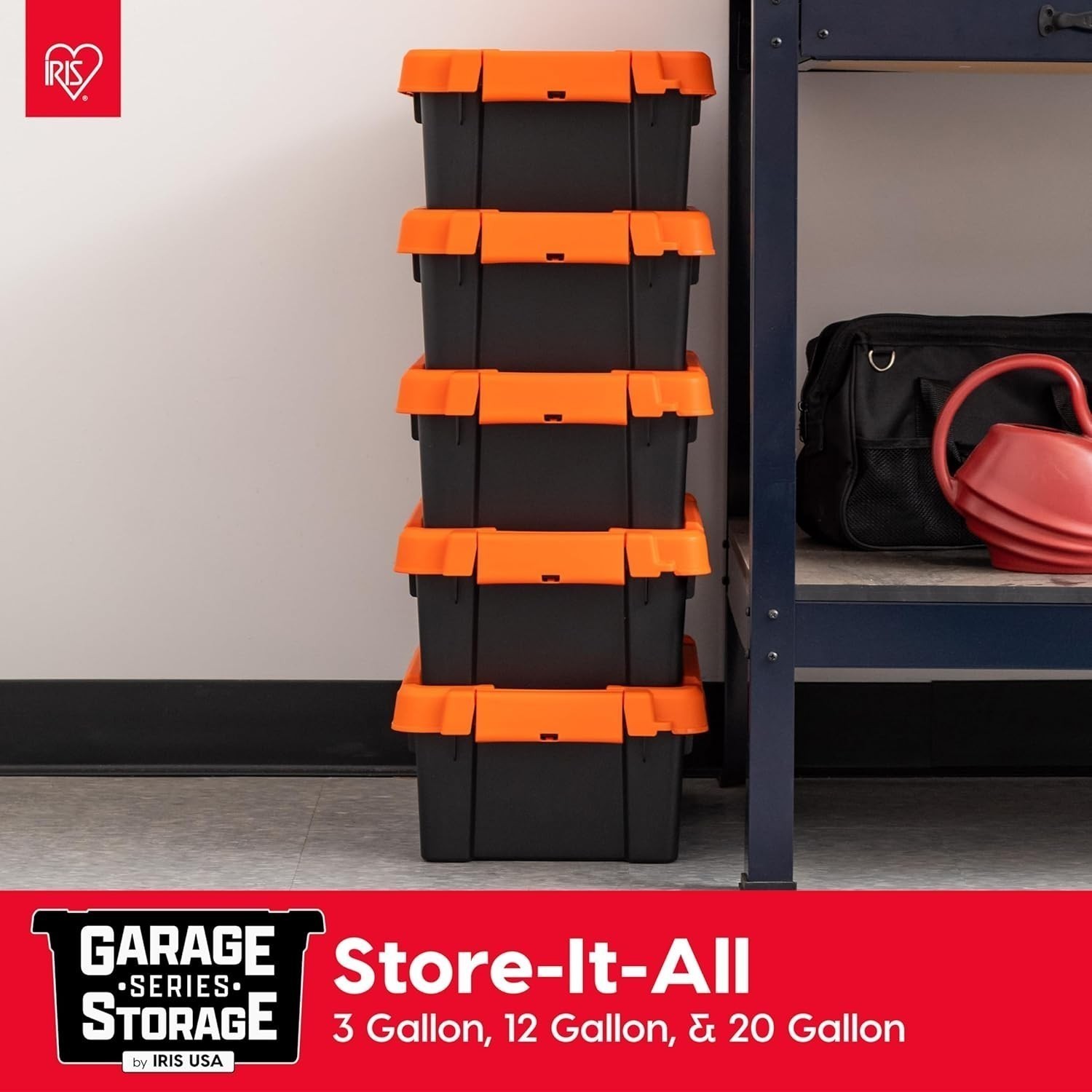 5PCS 3 Gal Lockable Storage Bins Stackable Containers Organizing Bins with Lids