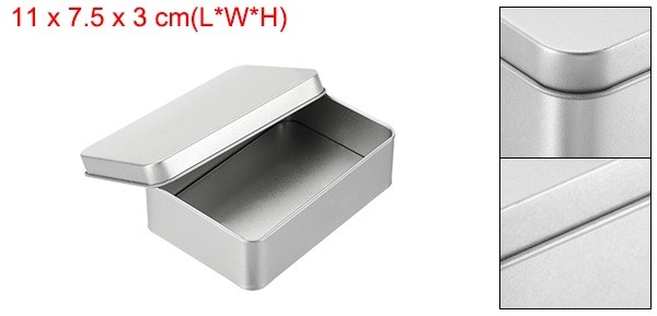 2Pcs 4.3 x 2.9 x 1.2 Inch Rectangular Storage Tins Box with Lid