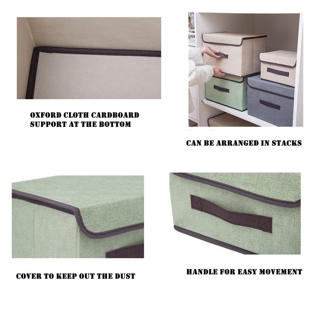 12pcs Fabric Collapsible Storage Boxes with Lids 36cm/6 Pack+26cm/6 Pack…