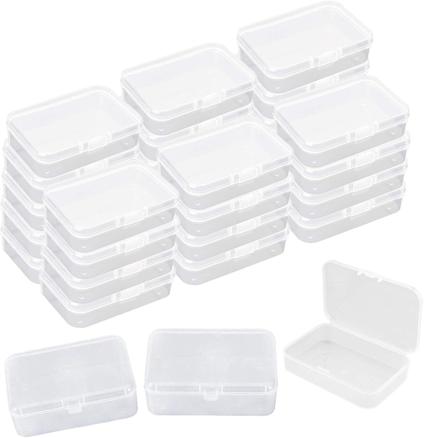 Best 30pcs Rectangle Mini Clear Plastic Storage Containers Box Case with lid for