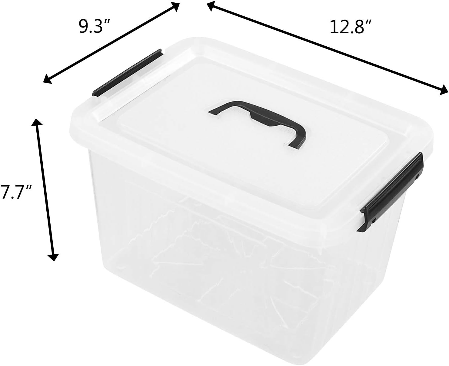 12 Quart Latching Storage Bin with Handle – Durable Plastic Organizer Box