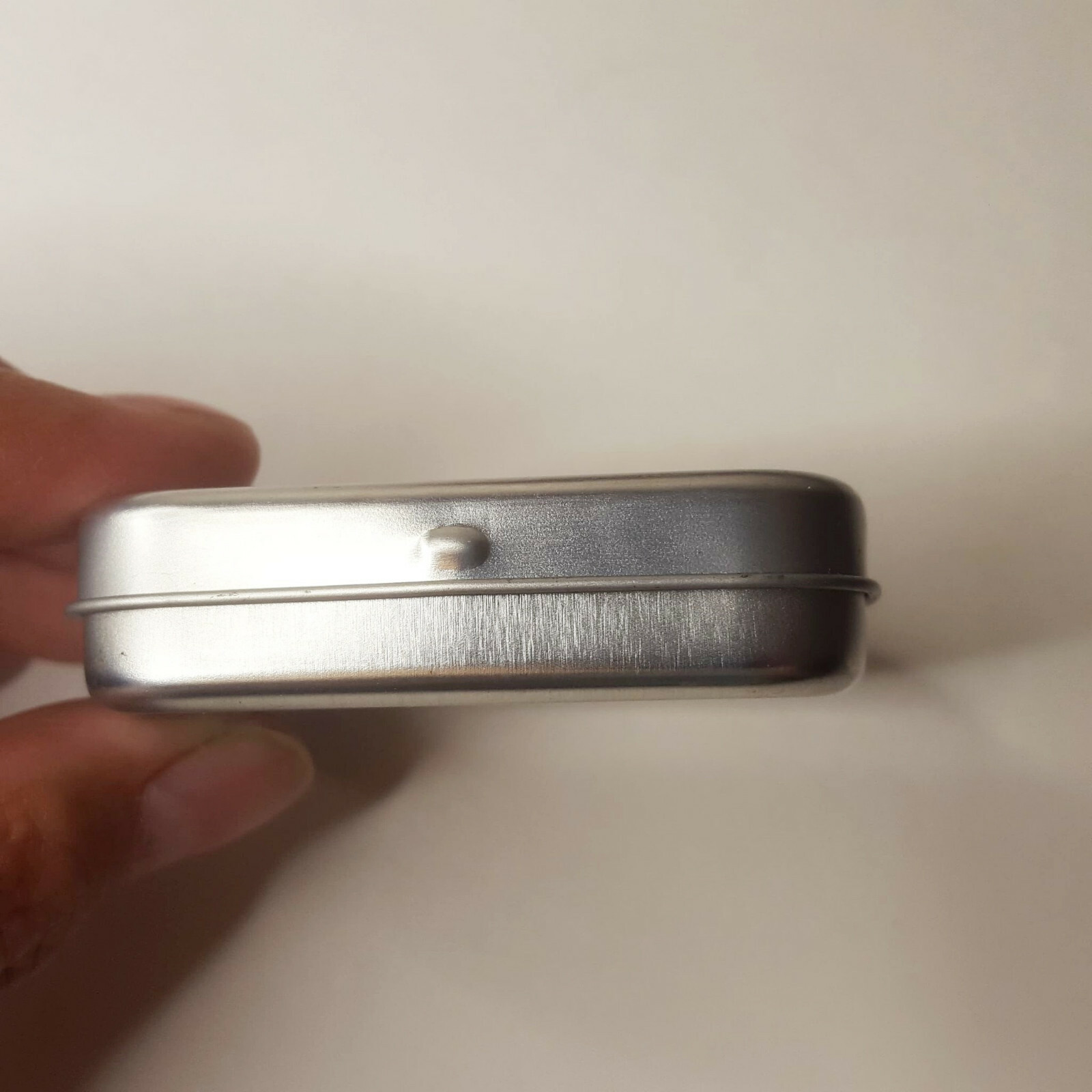 Silver Metal Rectangular Hinged Tins Box Container 2 5/16 x 1 7/8 x 1/2 Inch LOT