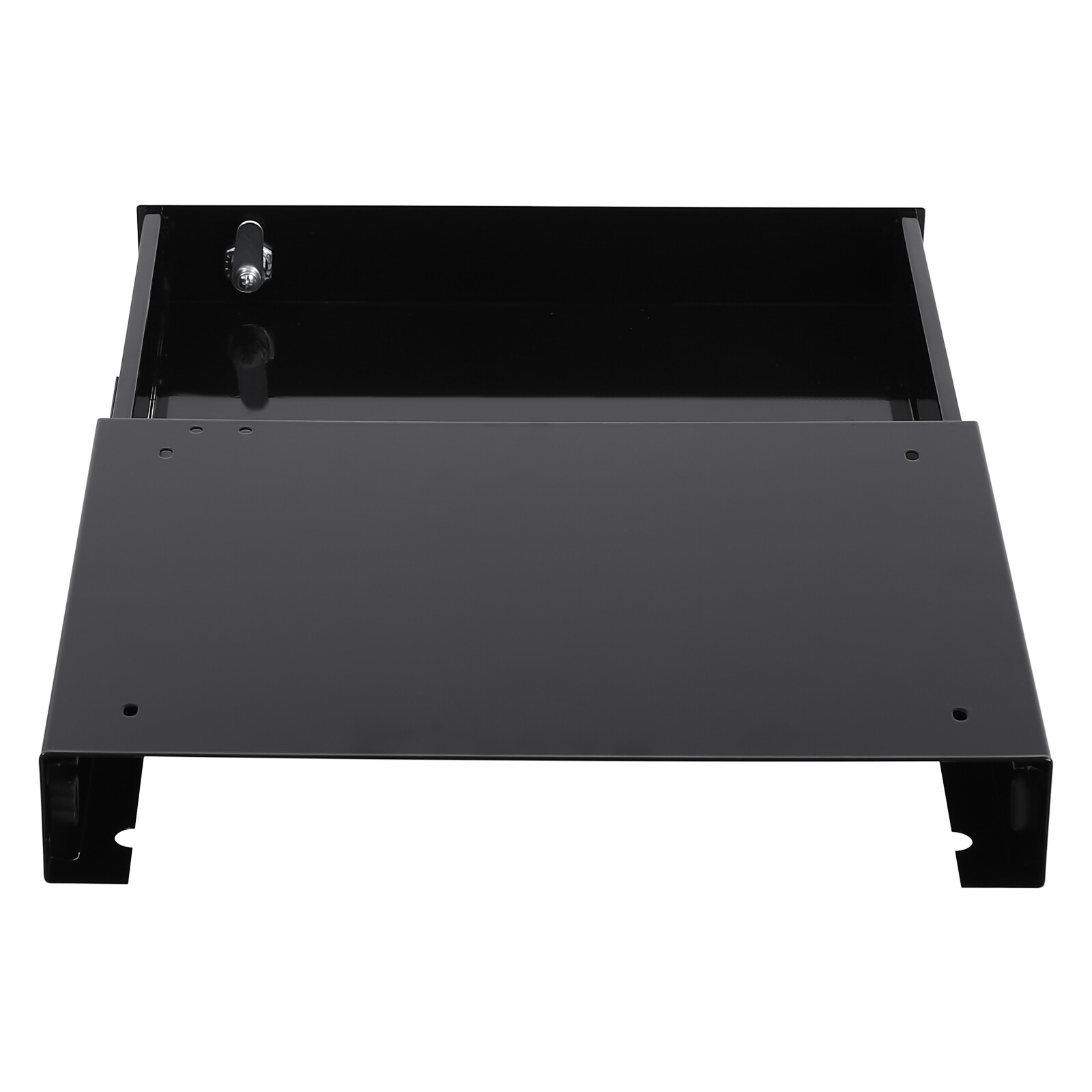 Under-Desk Sliding Drawer Organizer 36 × 27 × 5 Cm Lockable Black With Keys