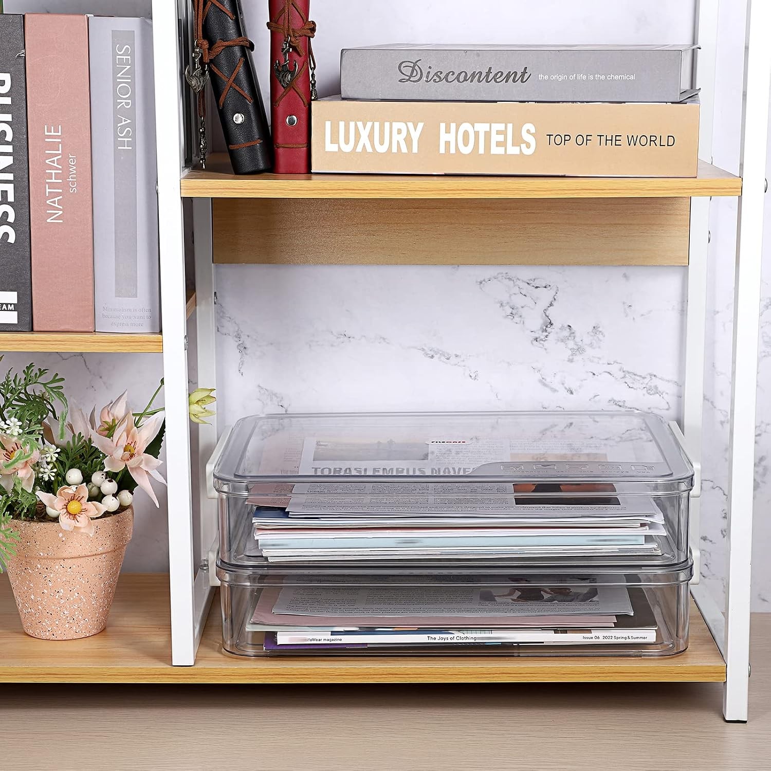 2 Pack Plastic Storage Containers with Lids Portable Project Case Document