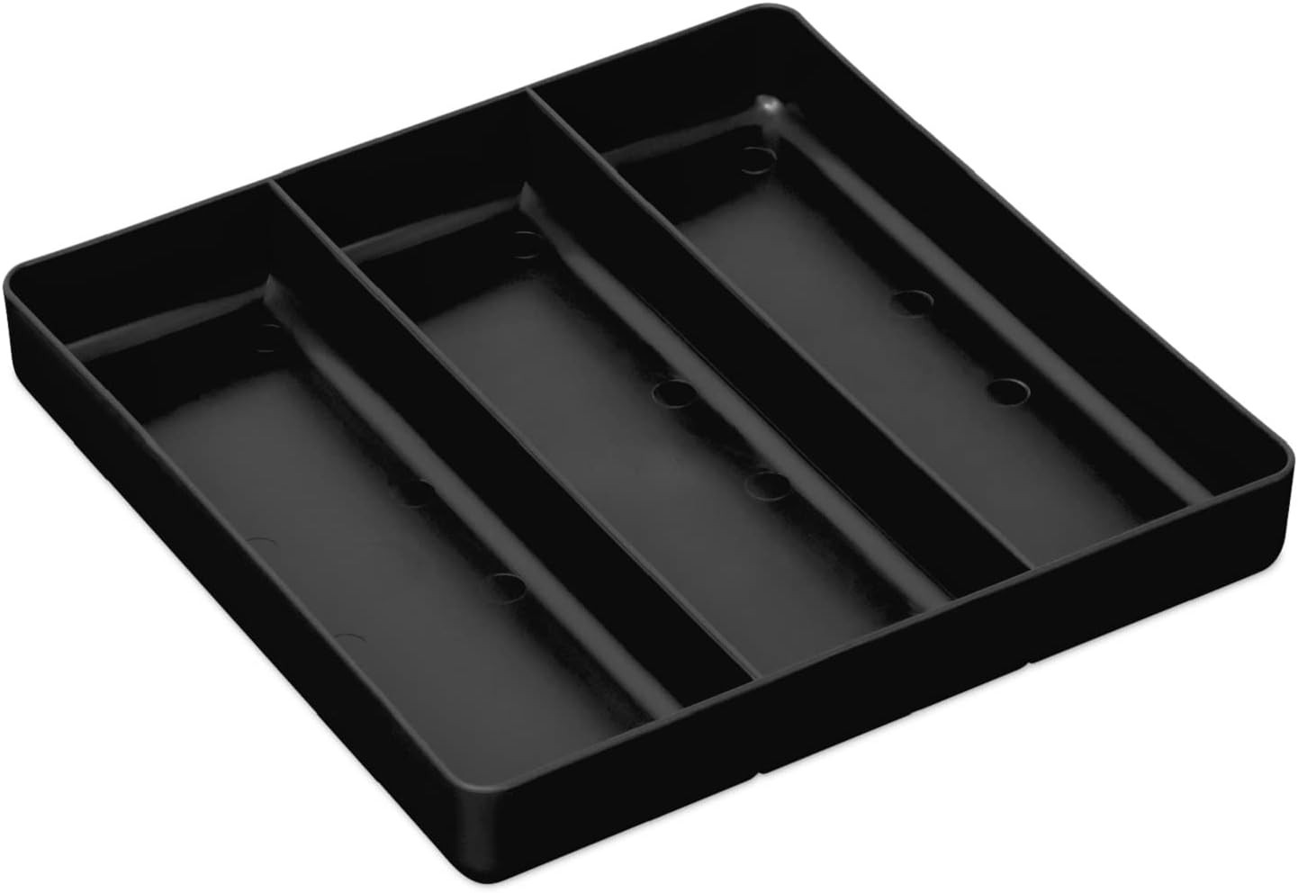 Black Stackable Garage Organizer Tray with 3 Compartments