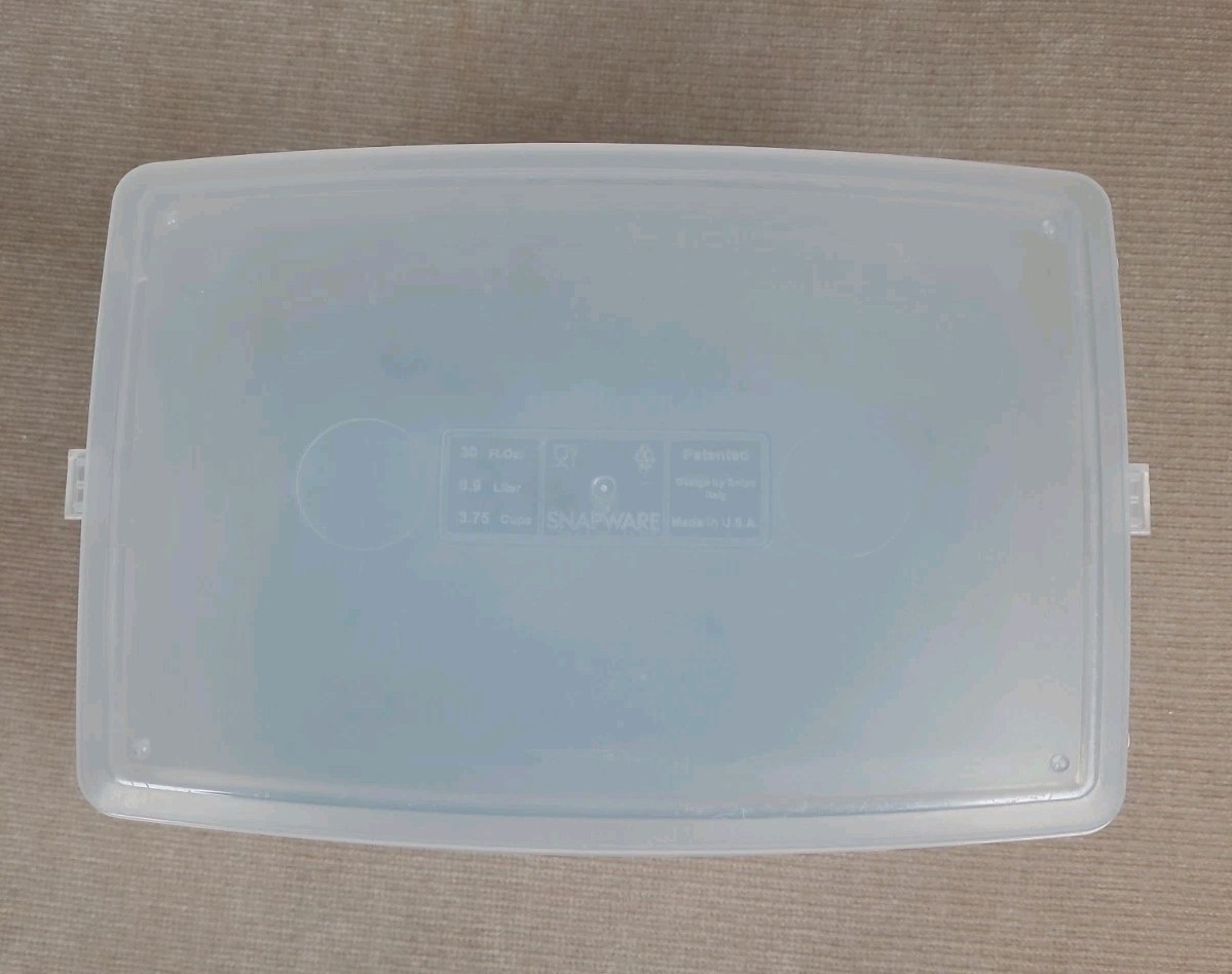 Snapware Snap ‘N Stack Square 3 Tier Plastic Storage Box Clear With Blue Lid