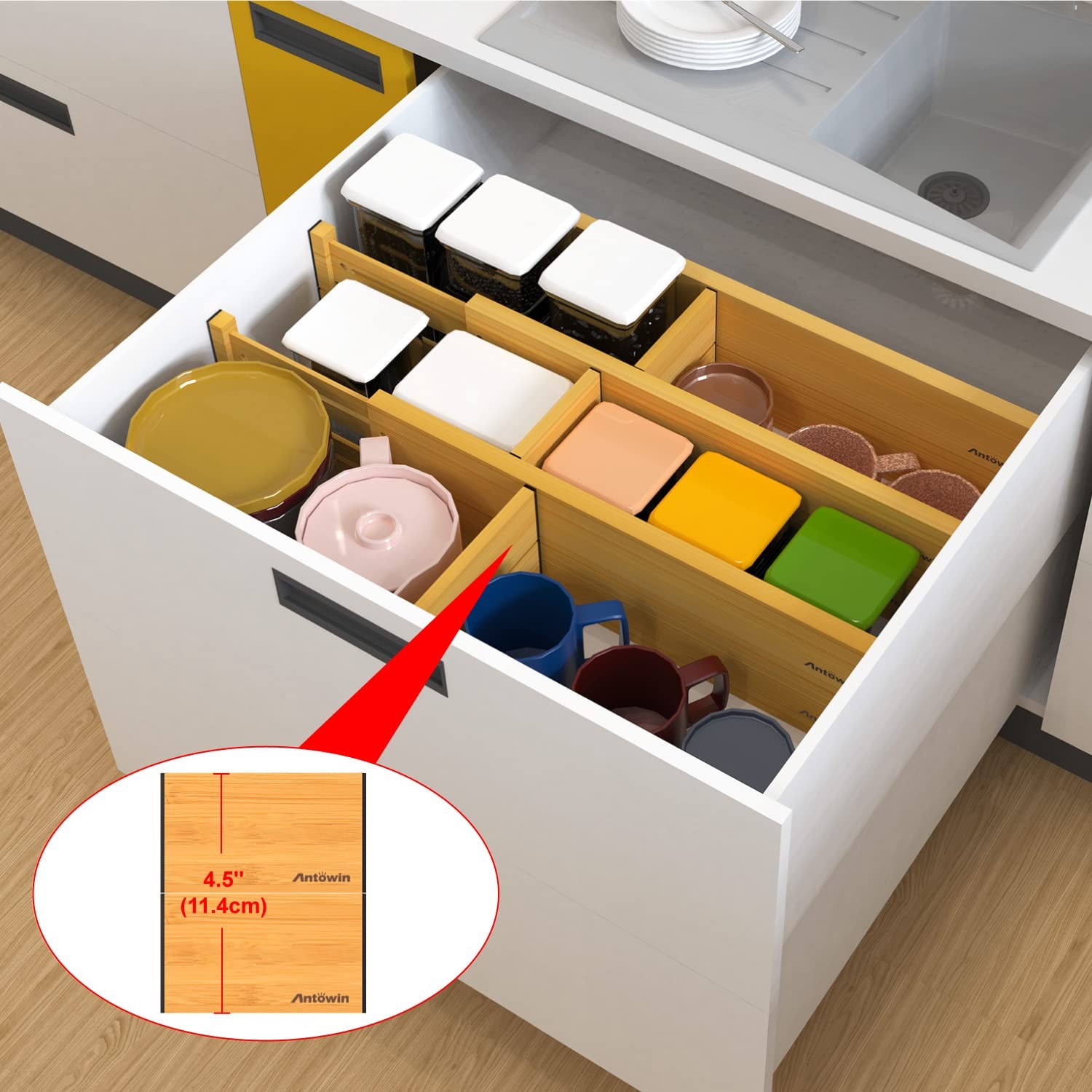 Drawer Dividers Organizers, Drawer Separators Splitter,17-22 inches Long Adju…