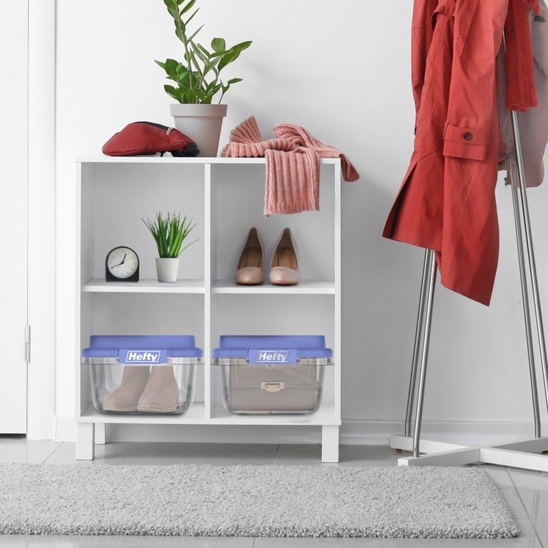 Stackable Clear Storage Bin W/ Secure Latches Organizing Shoes & Crafts New